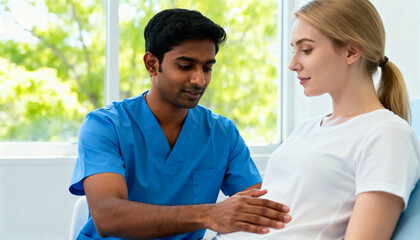 Naklejka premium Stomach Ache concept, Medical Images