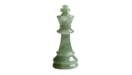 Green jade chess king piece polished smooth, isolated on transparent background © Freya
