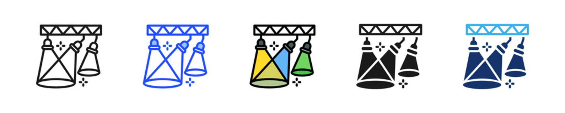 Light Show Icon Collection With Multiple Styles