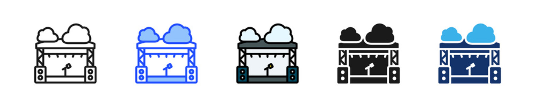 Outdoor Sound Icon Collection With Multiple Styles