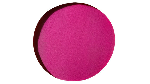 Vibrant pink circular disc with subtle texture, isolated on transparent background
