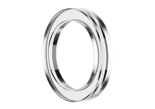 Modern metallic ring with reflective surface