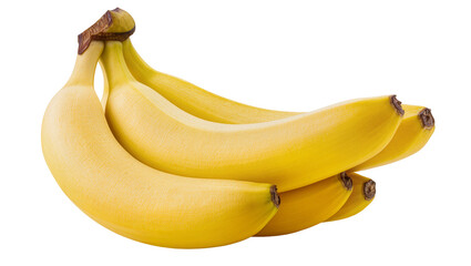 Bunch of ripe yellow bananas smooth skin, isolated on transparent background © Freya