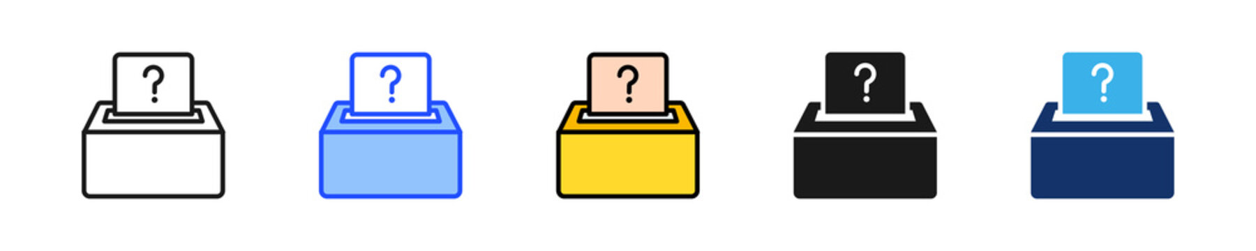 Survey Box Icon Collection With Multiple Styles