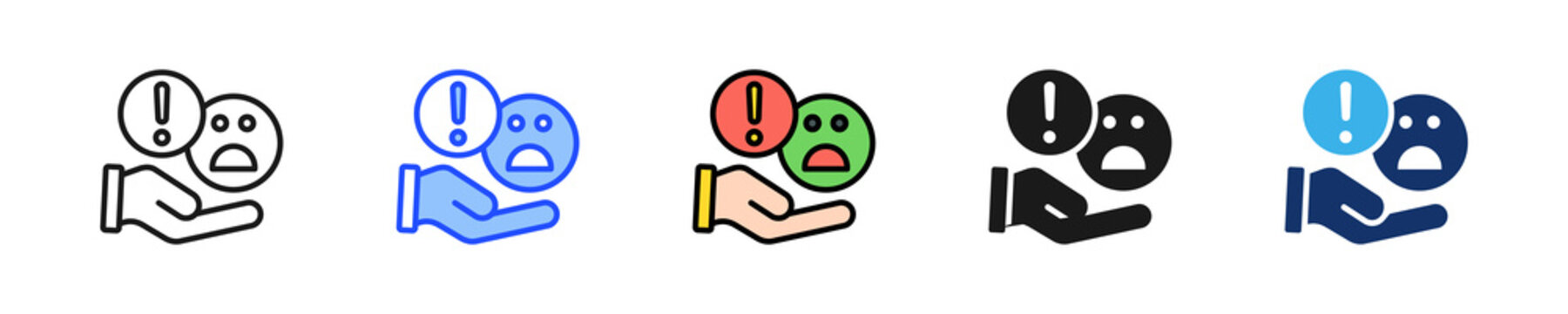 Unhappy Customer Icon Collection With Multiple Styles