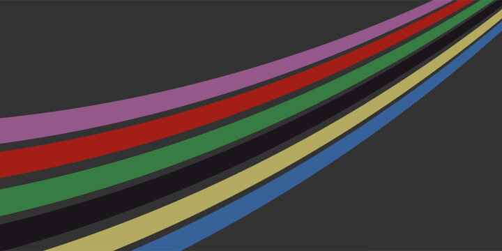 abstract wavy stripes with the colors of Paris Olympics games 2025 . vector illustration