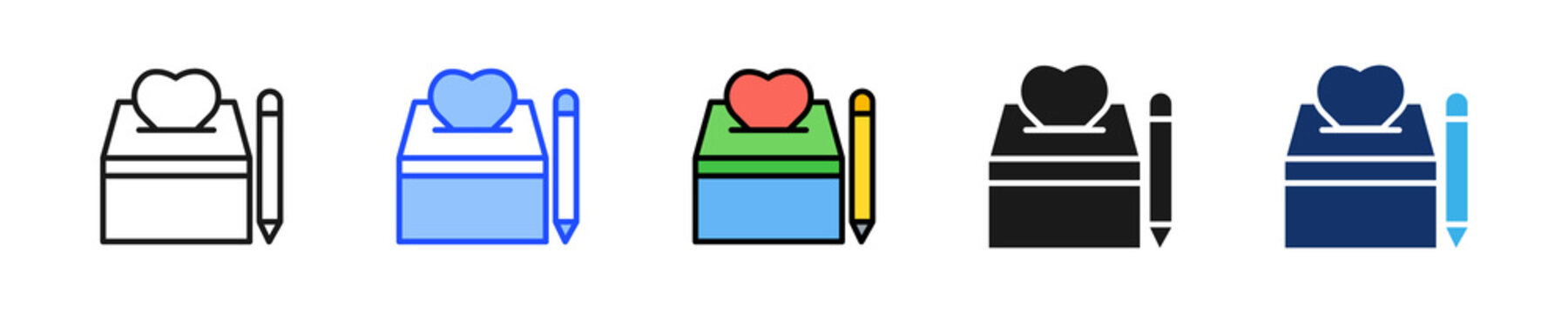 Feedback Box Icon Collection With Multiple Styles