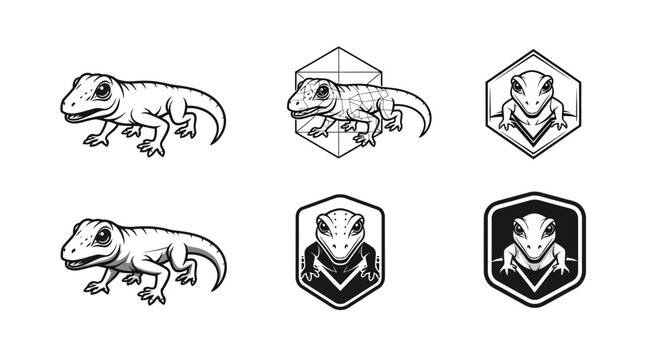 Detailed Lizard Illustrations - A Collection of Reptilian Designs.