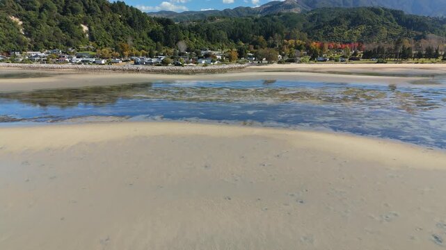 Aerial of Marahau Tidal Flats Abel Tasman Gateway