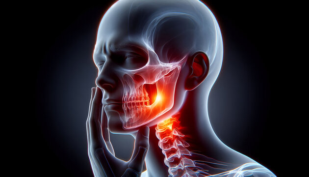 3D Anatomy Illustration of Jaw Pain and Dental Anatomy Illustration