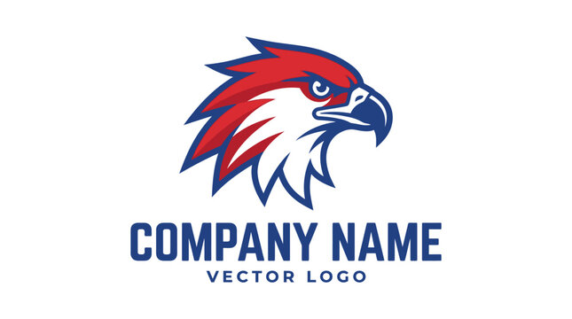 Aggressive Eagle Head Vector Logo Design.