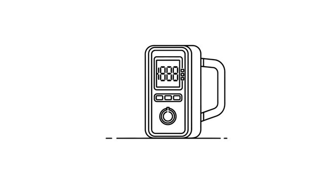 Minimalist Line Art Illustration of a Digital Measuring Device