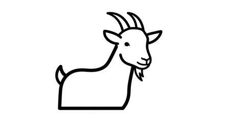 Fototapeta premium A simple line drawing of a goat.