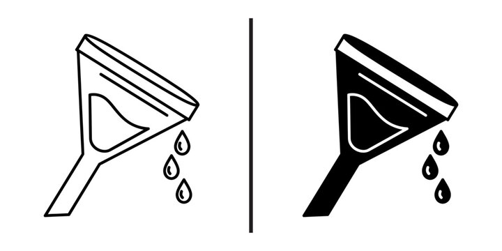 Medical blood sample vial or medicine bottle line and silhouette icon.