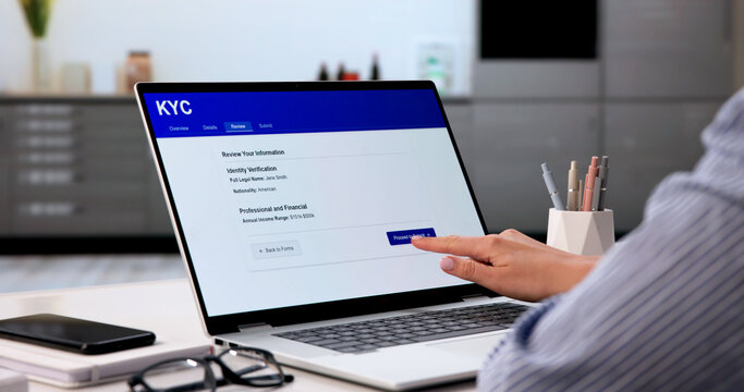 Young Woman Filling Out Important FYC Form Online