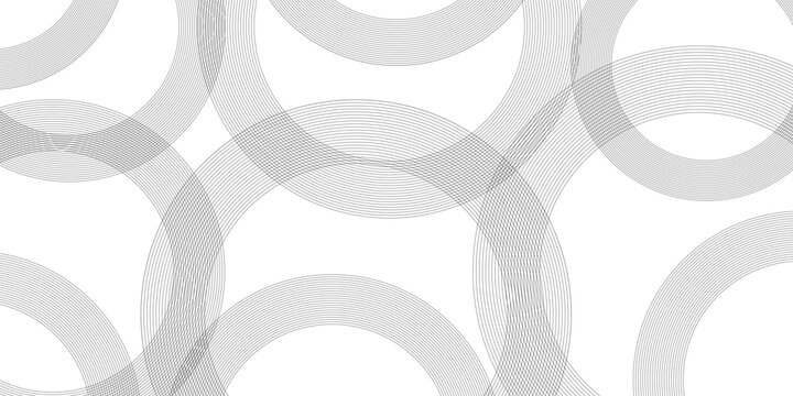 Abstract background with black lines circle and white background design Geometric design with dynamic on white background in concept, wave. circle shapes design.