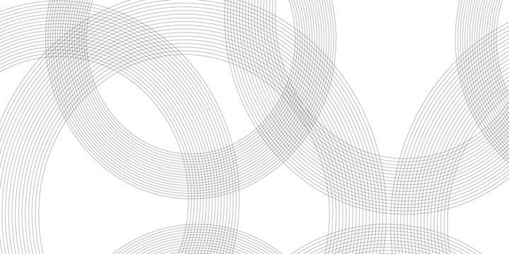 Abstract background with black lines and white background design Geometric design with dynamic on white background in concept, wave. circle shapes design