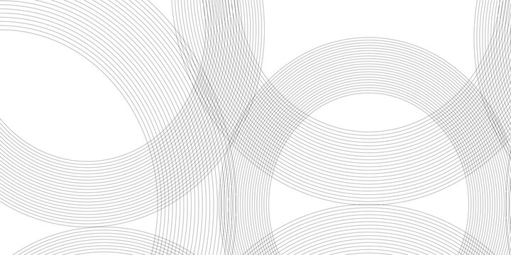 Abstract background with black lines and white background design Geometric design with dynamic on white background in concept, wave. circle shapes design