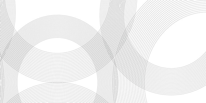 Abstract background with black lines and white background design Geometric design with dynamic on white background in concept, wave. circle shapes design
