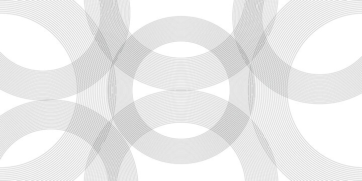Abstract background with black lines and white background design Geometric design with dynamic on white background in concept, wave. circle shapes design