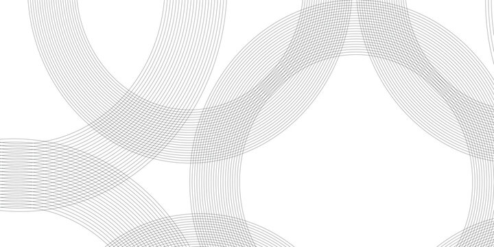Abstract background with black lines and white background design Geometric design with dynamic on white background in concept, wave. circle shapes design