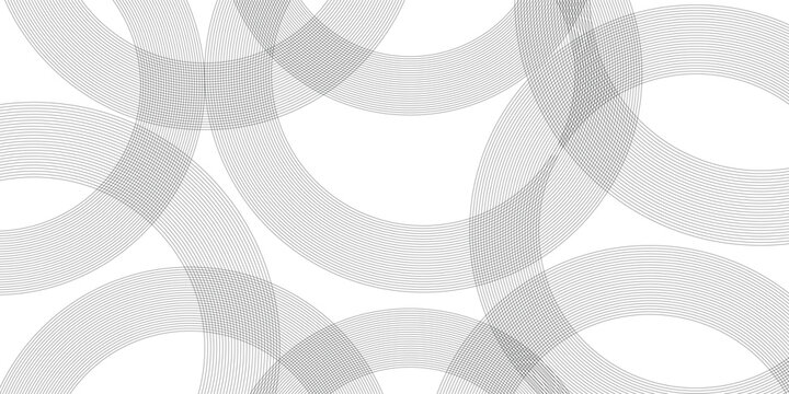 Abstract background with black lines and white background design Geometric design with dynamic on white background in concept, wave. circle shapes design