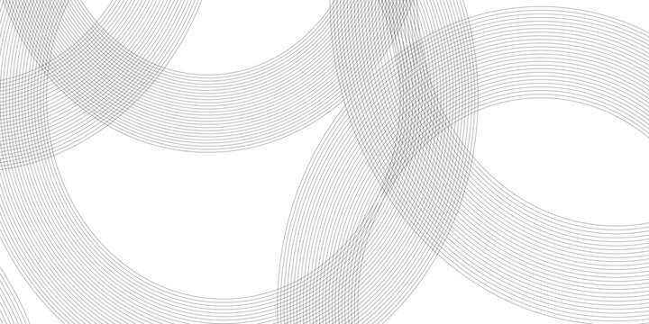 Abstract background with black lines and white background design Geometric design with dynamic on white background in concept, wave. circle shapes design