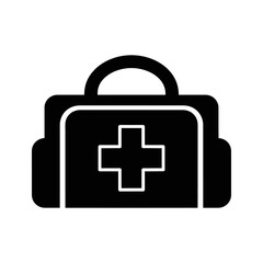 Obraz premium Medical First Aid Kit Bag Icon Vector Illustration
