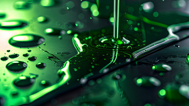 Abstract eco-friendly industrial chemistry concept showing sustainable liquid cooling.