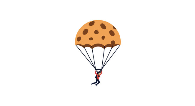 Person Parachuting with a Chocolate Chip Cookie Parachute