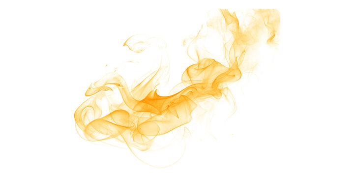 Golden Orange Smoke Swirling in Ornate Dynamic Form on Dark Background for Fantasy Mystical and Luxury Design Overlays
