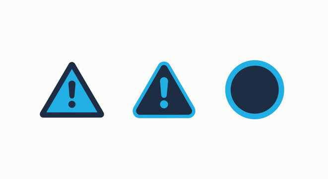 Warning and information icons including alert triangles and a circle with danger sign information icon notification icon design element information triangle exclamation notification attention