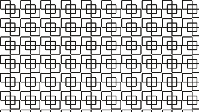 Abstract geometric grid pattern with interlocking square outlines tessellation optical rhythm minimalist vector illustration modern design