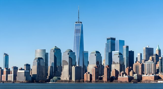 New York City Skyline with One World Trade Center.