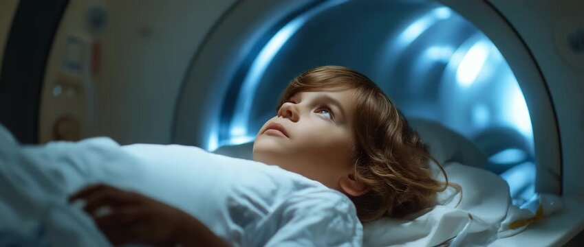 Child Undergoing MRI Scan. medical technology, and diagnostic procedures.