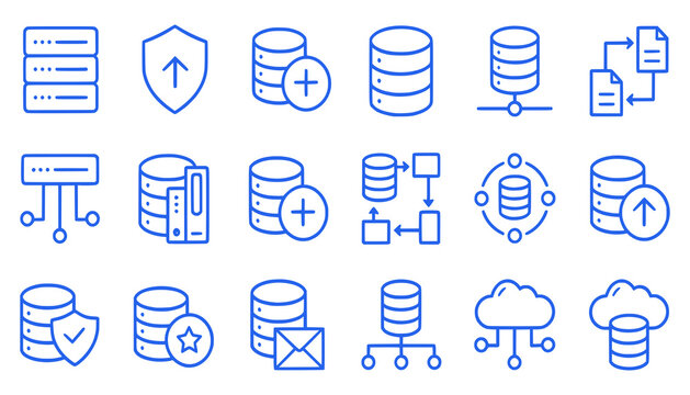 Minimal database server icon with stacked cylinder shape and simple details. Clean flat SVG design ideal for data storage, backend systems, and technology applications.
