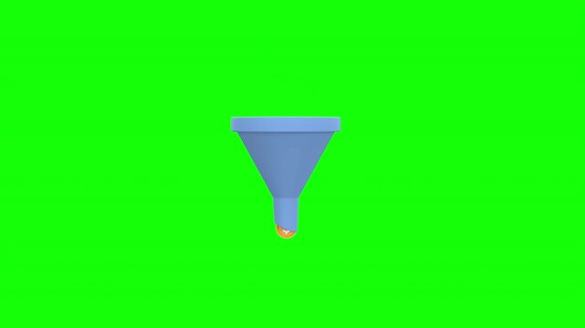 3d animation idea monetization, featuring a lightbulb entering a funnel and turning into a dollar coin symbol, business strategy, innovation, and value conversion with alpha channel