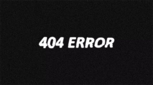 Error 404 message glitch effect with computer futuristic information internet.