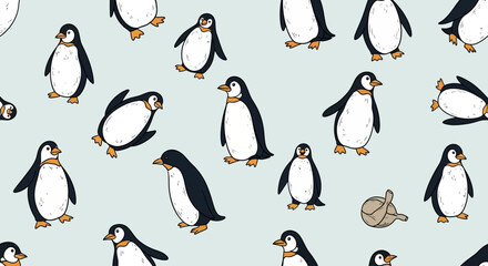 Group of penguins standing together. © rohit