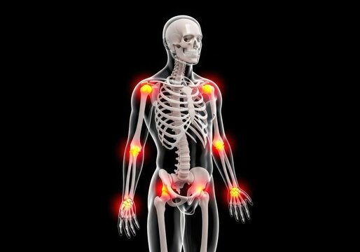 3d skeleton human figure anatomy model front view isolated on white background