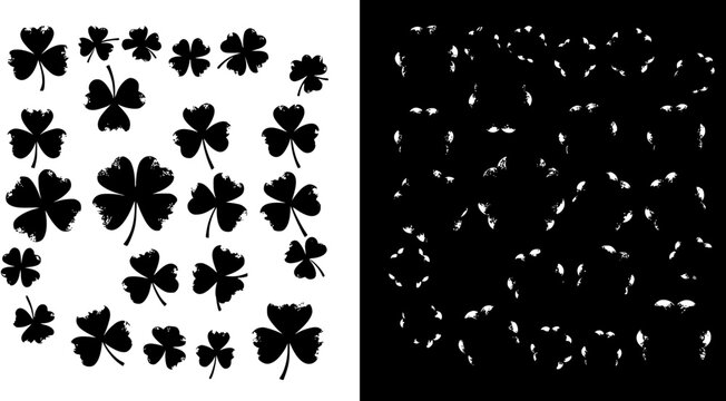 Abstract Shamrock Pattern - Black and White St. Patrick's Day Design