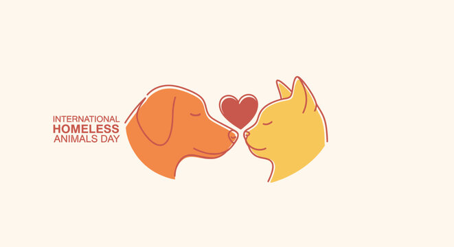 Dog and Cat Face to Face.