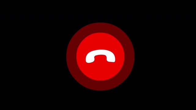 Decline Call Icon Red Phone Symbol on Black Background
