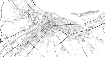 Obraz premium A detailed urban city map illustration.