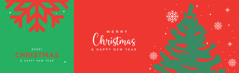 Decorative ornament Tree and snow flake new year and chiristmas festive greeting background © OnlineInfinite 