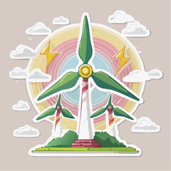 Naklejka premium Wind Turbines Generating Renewable Energy