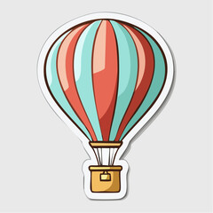 Fototapeta premium Cartoon Hot Air Balloon Sticker