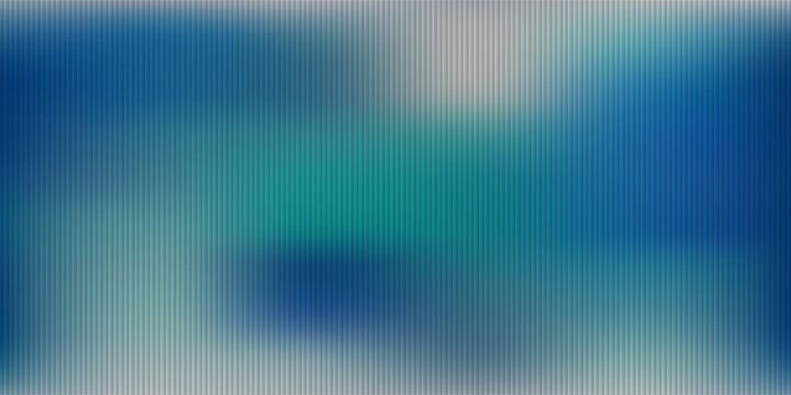 Glass gradient texture with teal and navy ripple pattern and smooth light distortion. Wavy abstract flow, futuristic blur effect, reeded vertical displacement. Vector illustration
