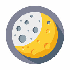 Obraz premium Stylized Crescent Moon Icon with Craters