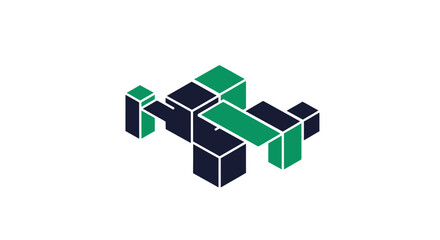 Fototapeta premium Abstract Geometric Structure Composed Of Interlocking Cubes In Modern Design